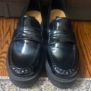 Women’s  Black Patent Leather Penny Loafers